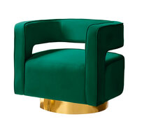 Club Chair - Ella - Gold Legs - Emerald Velvet