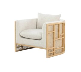 Chair - Harper Rattan - Ash  Wood Legs - Linen Fabric