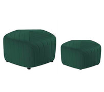 Ottoman Set - Jack And Jill - Emerald Velvet