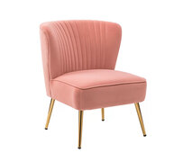 Side Chair - June - Gold Legs - Pink Velvet