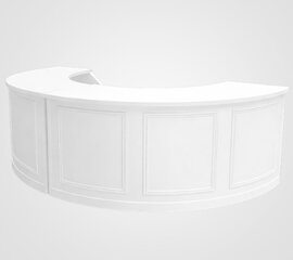 Bar - Lainey 1/2 Circle - White Wood Frame - White Wood Top