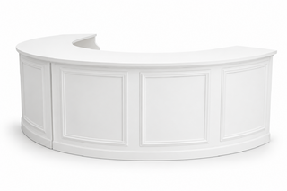 Bar - Lainey 1/2 Circle - White Wood Frame - White Wood Top
