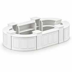 Bar - Lainey Full Oval - White Wood Frame - White Wood Top