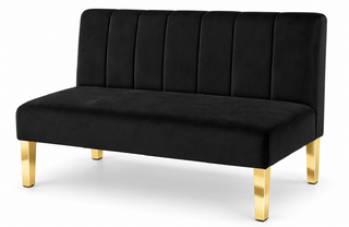Loveseat - Rose - Gold Legs - Black Velvet