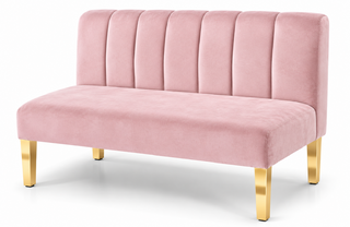 Loveseat - Rose - Gold Legs - Blush Velvet