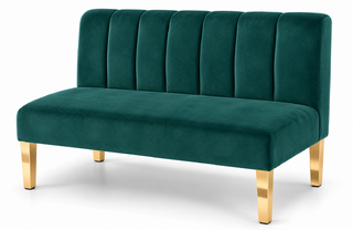 Loveseat - Rose - Gold Legs - Emerald Velvet