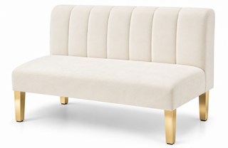 Loveseat - Rose - Gold Legs - Ivory Velvet