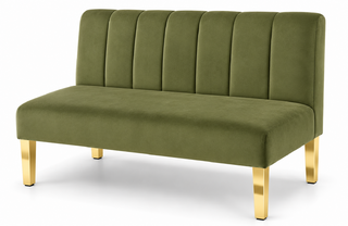 Loveseat - Rose - Gold Legs - Moss Velvet