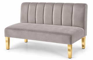 Loveseat - Rose - Gold Legs - Pewter Velvet