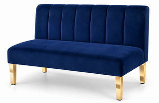 Loveseat - Rose - Gold Legs - Sapphire Velvet