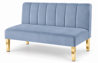 Loveseat - Rose - Gold Legs - Steel Velvet