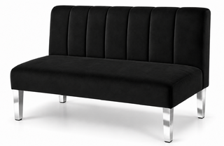 Loveseat - Rose - Silver Legs - Black Velvet