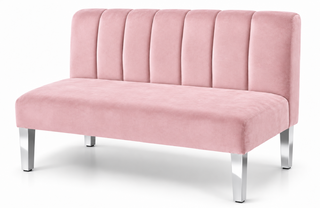 Loveseat - Rose - Silver Legs - Blush Velvet