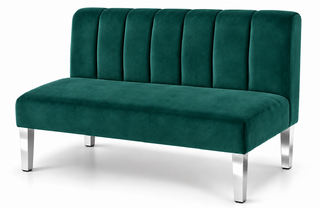 Loveseat - Rose - Silver Legs - Emerald Velvet