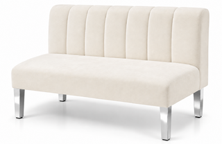 Loveseat - Rose - Silver Legs - Ivory Velvet