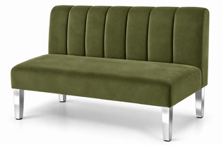 Loveseat - Rose - Silver Legs - Moss Velvet