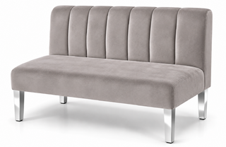 Loveseat - Rose - Silver Legs - Pewter Velvet