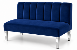 Loveseat - Rose - Silver Legs - Sapphire Velvet