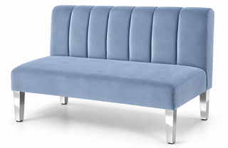 Loveseat - Rose - Silver Legs - Steel Velvet