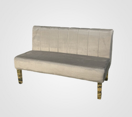 Loveseat - Rose - Gold Legs - Pewter Velvet