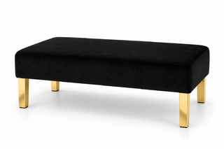 Ottoman - Rose - Gold Legs - Black Velvet