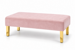 Ottoman - Rose - Gold Legs - Blush Velvet