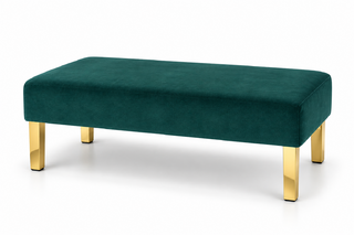 Ottoman - Rose - Gold Legs - Emerald Velvet