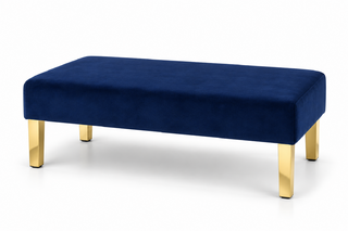 Ottoman - Rose - Gold Legs - Sapphire Velvet