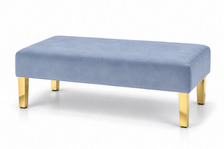 Ottoman - Rose - Gold Legs - Steel Velvet