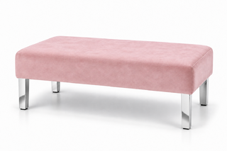 Ottoman - Rose - Silver Legs - Blush Velvet