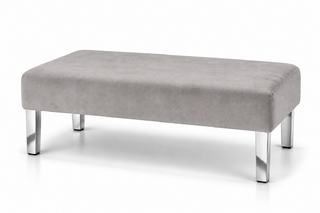 Ottoman - Rose - Silver Legs - Pewter Velvet