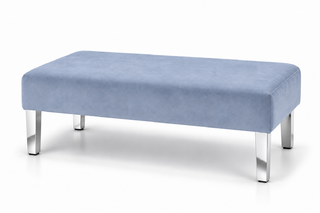 Ottoman - Rose - Silver Legs - Steel Velvet