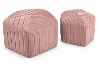Ottoman Set - Jack And Jill - Rose Velvet