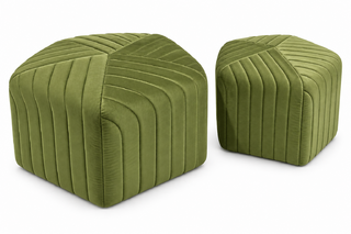 Ottoman Set - Jack And Jill - Moss Velvet