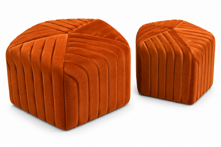 Ottoman Set - Jack And Jill - Rust Velvet