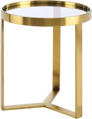 Side Table - Cooper Round - Gold Frame - Glass Top