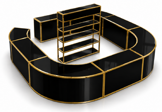 Bar - Ringling Oval - Gold Frame - Black Top