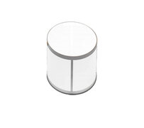 Side Table - Ringling Round - Silver Frame - White Top