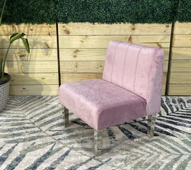 Side Chair - Rose - Silver Legs - Blush Velvet