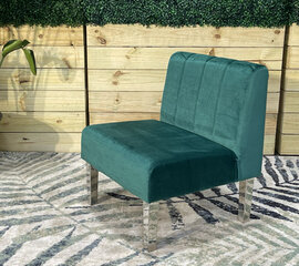 Side Chair - Rose - Silver Legs - Emerald Velvet