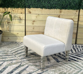 Side Chair - Rose - Silver Legs - Ivory Velvet