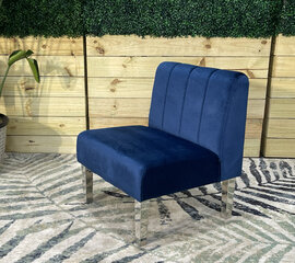 Side Chair - Rose - Silver Legs - Sapphire Velvet