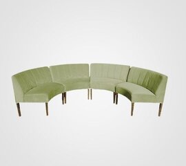 Crescent Sofa - Rose - Gold Legs - Moss Velvet
