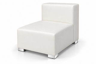 Side Chair - Jackson - Silver Legs - White Faux Leather