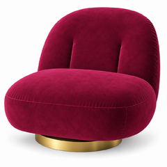 Side Chair - Pearl - Gold Legs - Berry Velvet