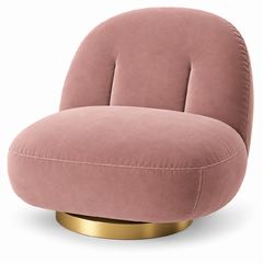 Side Chair - Pearl - Gold Legs - Rose Velvet