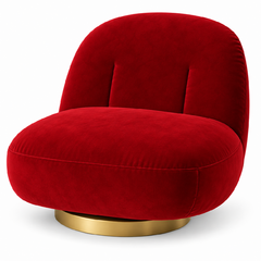Side Chair - Pearl - Gold Legs - Crimson Velvet