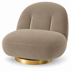 Side Chair - Pearl - Gold Legs - Pewter Velvet