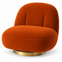 Side Chair - Pearl - Gold Legs - Rust Velvet