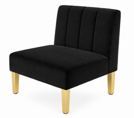 Side Chair - Rose - Gold Legs - Black Velvet